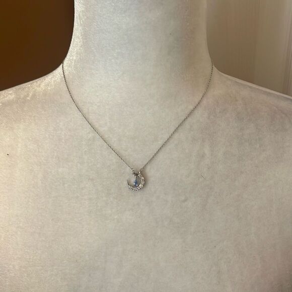 Jewelry - Crescent Water Drop Necklace Sterling Silver S925 New